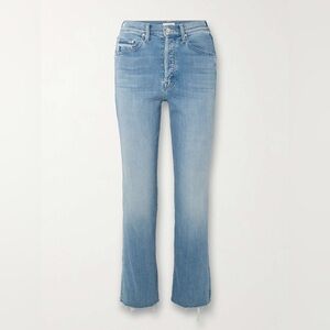 MOTHER The Tripper frayed high-rise straight-leg jeans